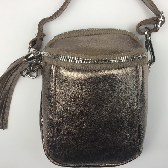 NWOT Borse in Pelle Italian Leather Gold Bag - Picture 6 of 16